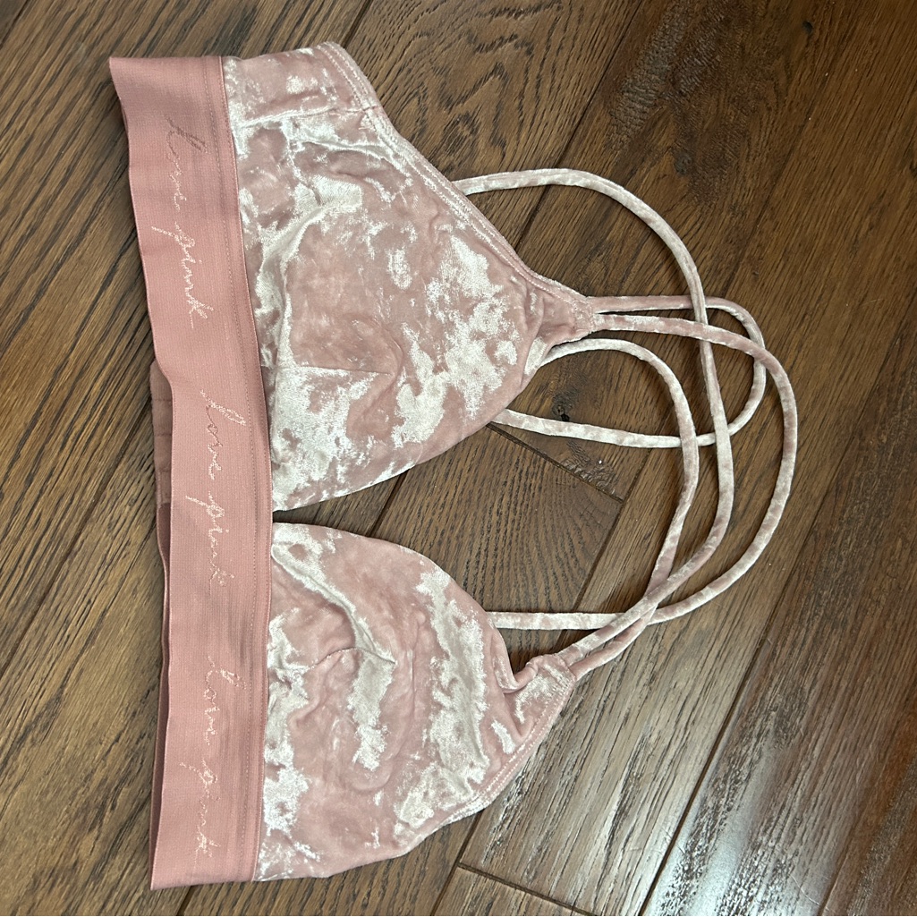 Pink Victoria's Secret Blush Velvet Bralette